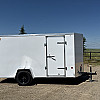 White 2025 Prairie Road 6'x12' Cargo Trailer Single Axle Ramp - V Nose  -