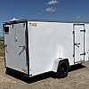 White 2025 Prairie Road 6'x12' Cargo Trailer Single Axle Ramp - V Nose  -