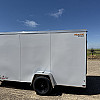 White 2025 Prairie Road 6'x12' Cargo Trailer Single Axle Ramp - V Nose  -
