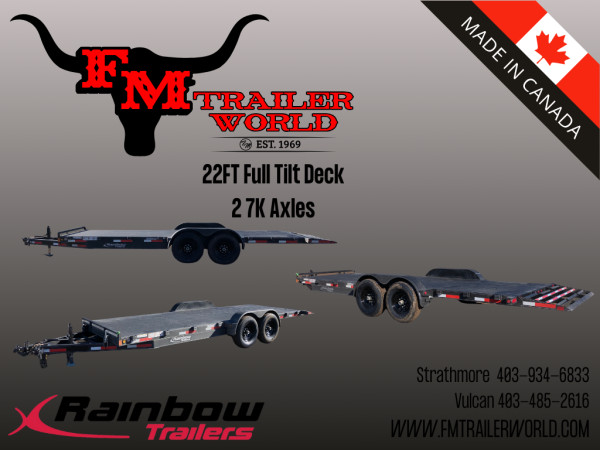 Black 2026 Rainbow Trailers 22' Excursion Tilt Deck Trailer