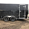Black 2027 Prairie Road 7'x14' Cargo Trailer Tandem Black Barn Doors
