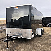 Black 2027 Prairie Road 7'x14' Cargo Trailer Tandem Black Barn Doors