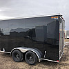 Black 2027 Prairie Road 7'x14' Cargo Trailer Tandem Black Barn Doors