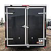 Black 2027 Prairie Road 7'x14' Cargo Trailer Tandem Black Barn Doors